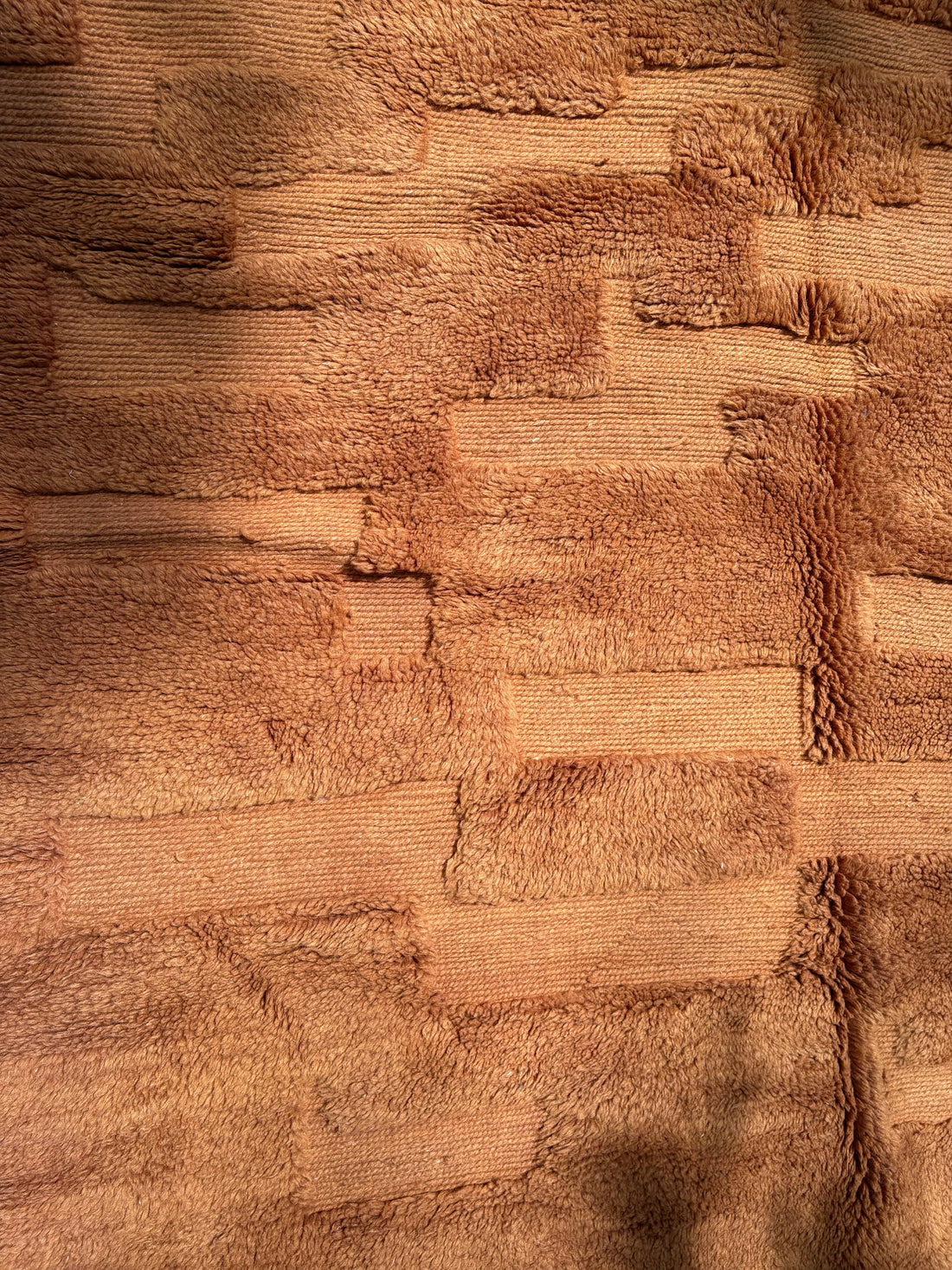 Bear Beni Ourain Rug – Handwoven Moroccan Wool in Brown and Caramel