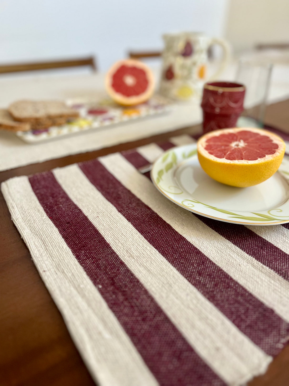 Handwoven Placemats – Set of 2 in Sage or Pomegranate