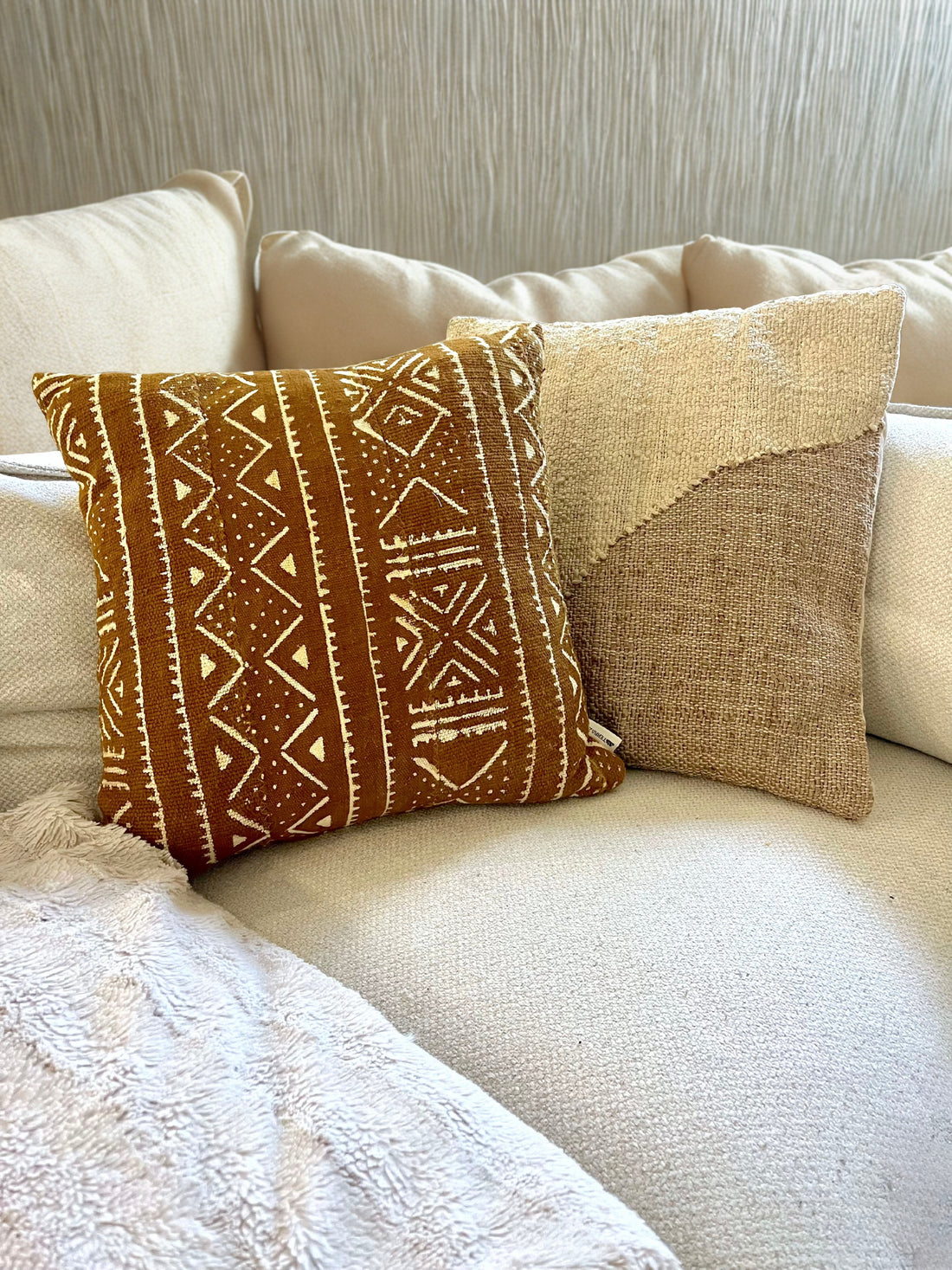 Nomad Mud Cloth Accent  Pillow – Khaya & Safran Edition