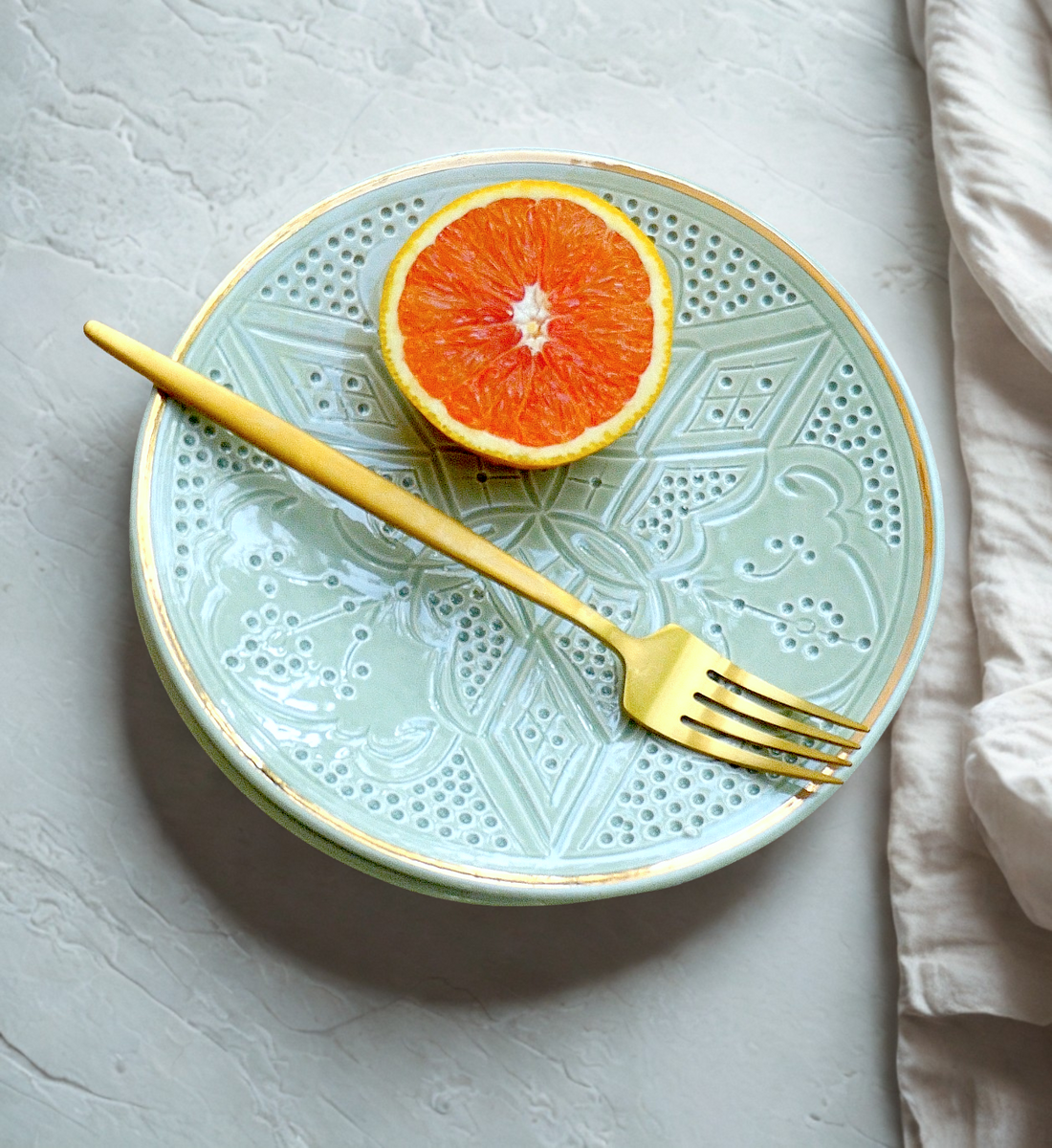 Salad Plates – Handmade Ceramic (Set of 2) Blue Stone & Mint