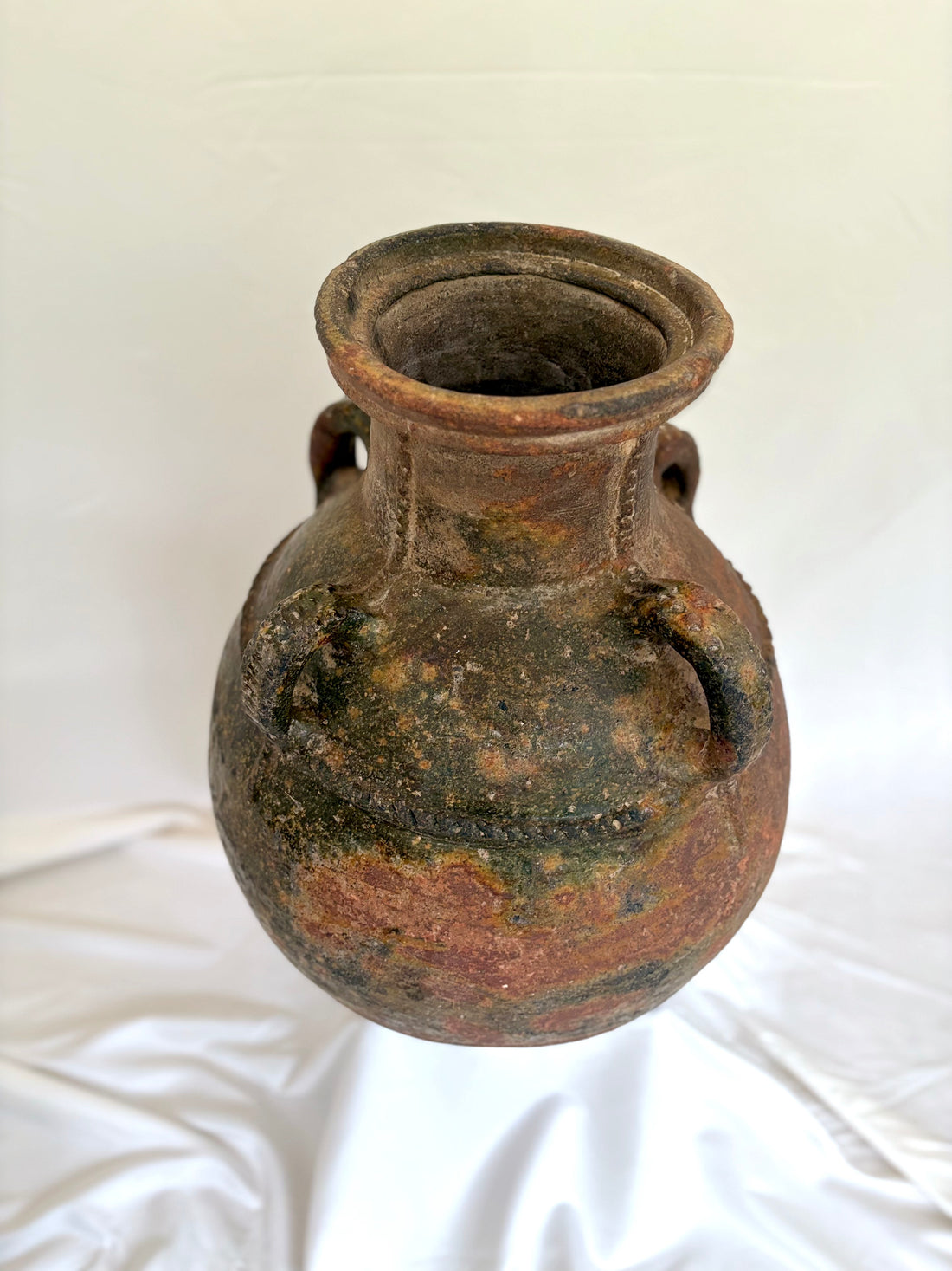 Tadart Vintage Terracotta Jar – XL Moroccan Olive Oil Storage Vessel with 4 Handles