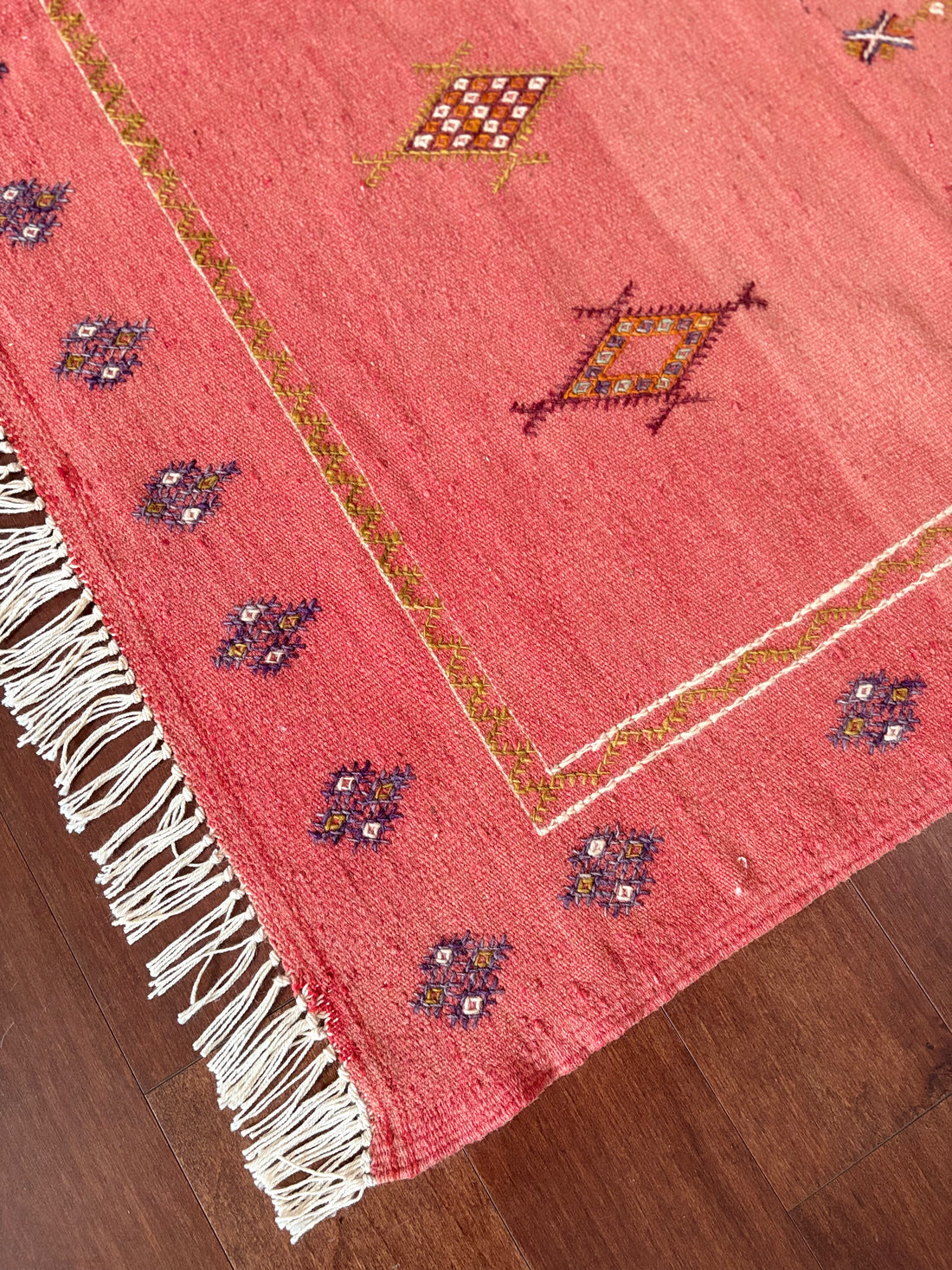 Terra Rosa Akhnif Rug –  Moroccan Wool Rug with Amazigh Symbols