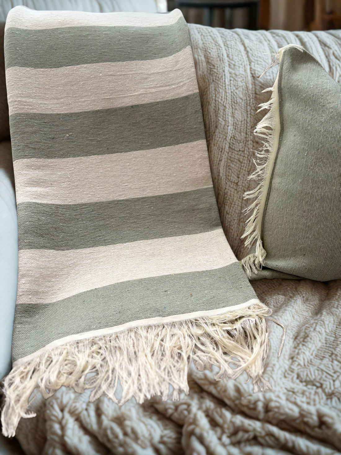 Handwoven Throw Blankets – Pomegranate & Sage