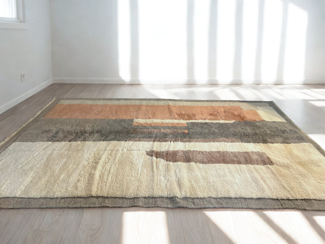 Silver Dusk Mrirt Rug – Hand-Knotted Moroccan Wool Luxury