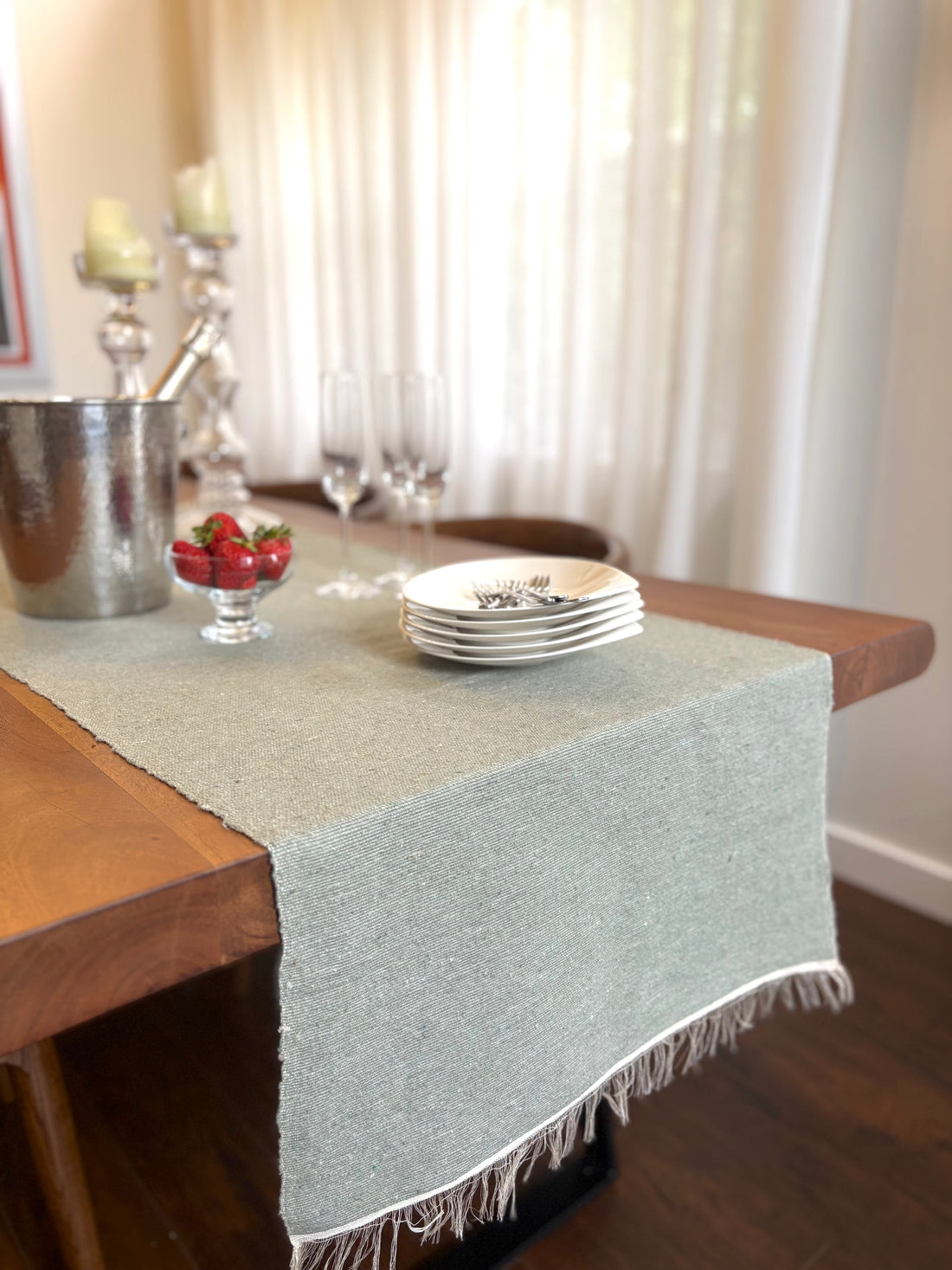 Table Runner – Sage & Sand