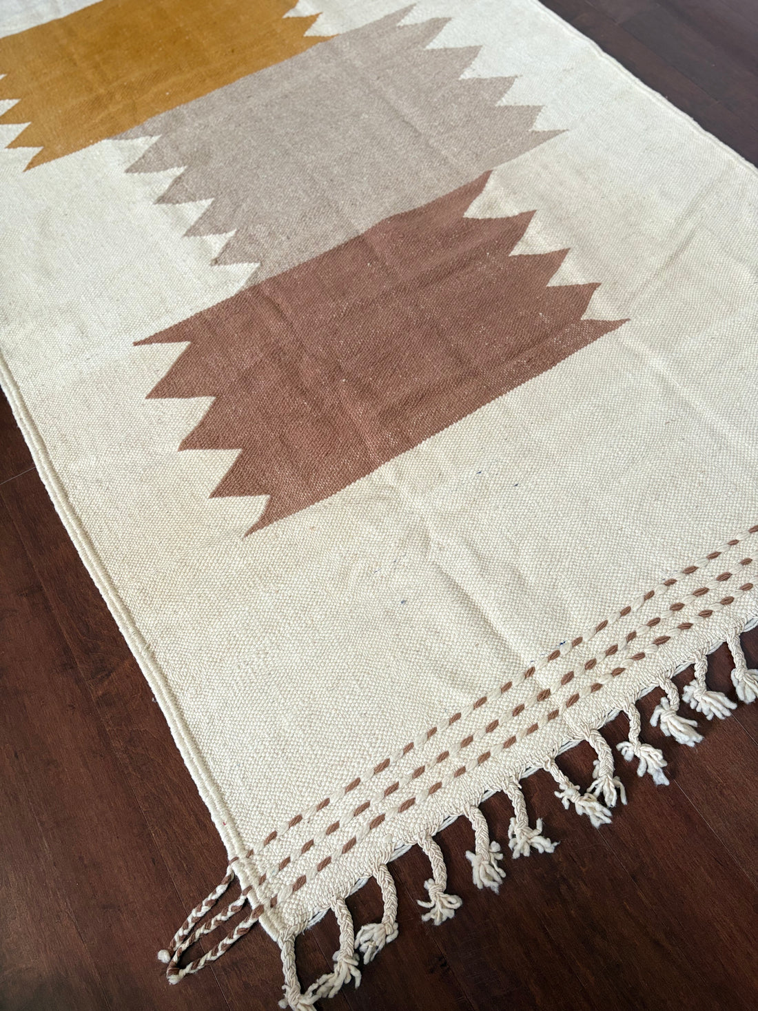 Honeycomb Kilim – Handwoven Moroccan Wool Flat-Weave Rug
